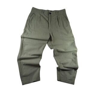 I LOVE UGLY Olive Green Pleated Relaxed Fit Trousers Pants Womens Size L